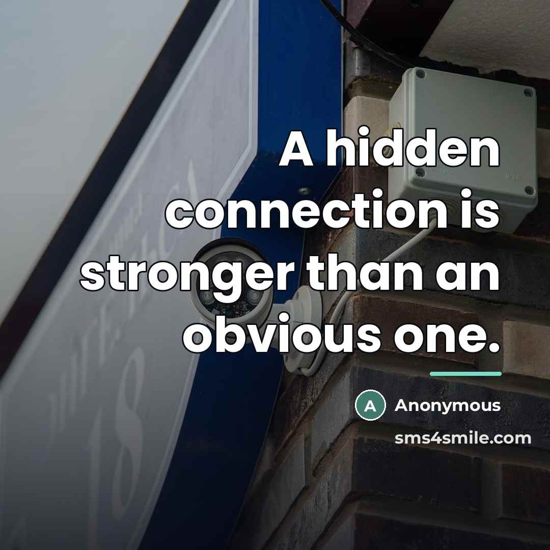 “A hidden connection is stronger than an obvious one.…” quote by Anonymous