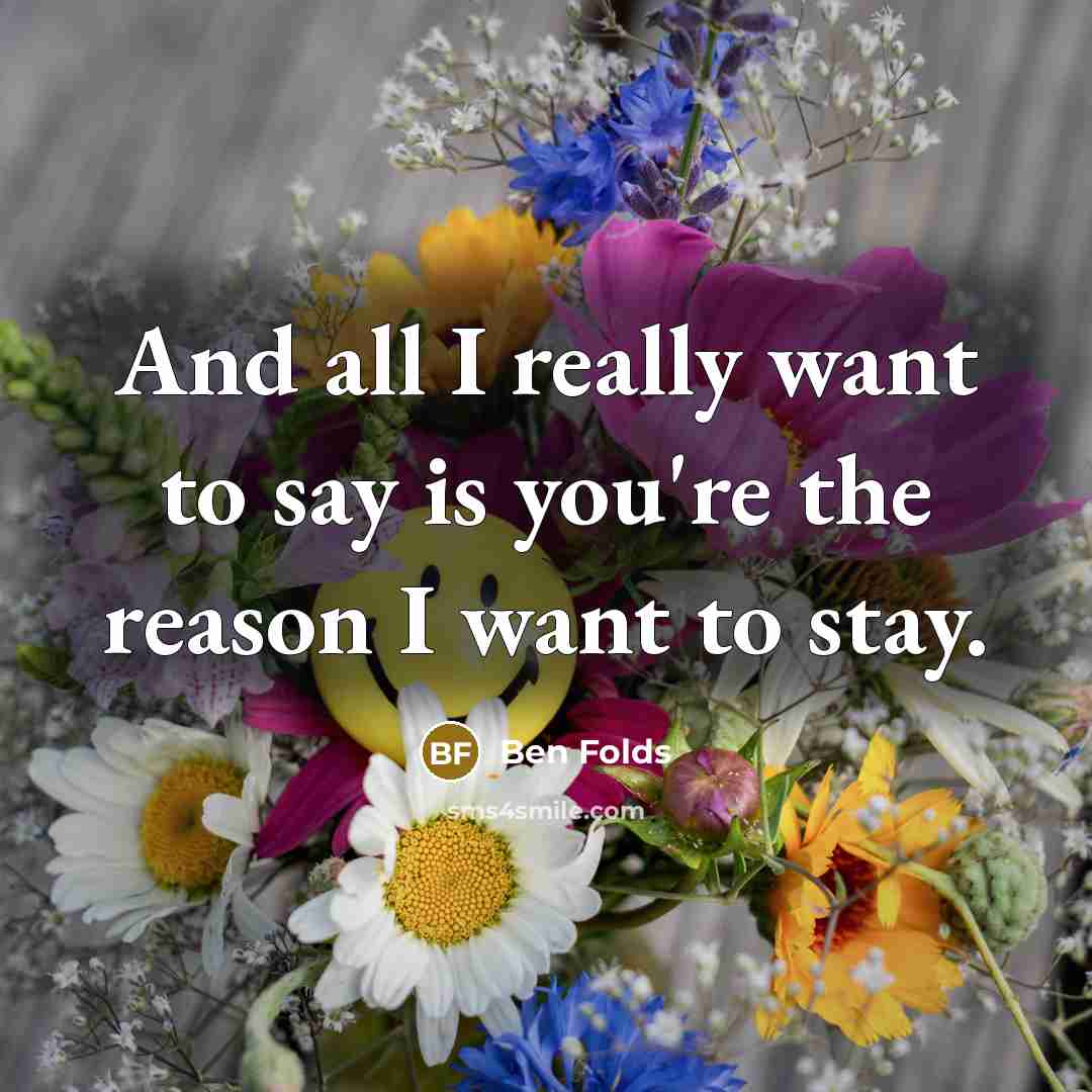 “And all I really want to say is you're the…” quote by Ben Folds