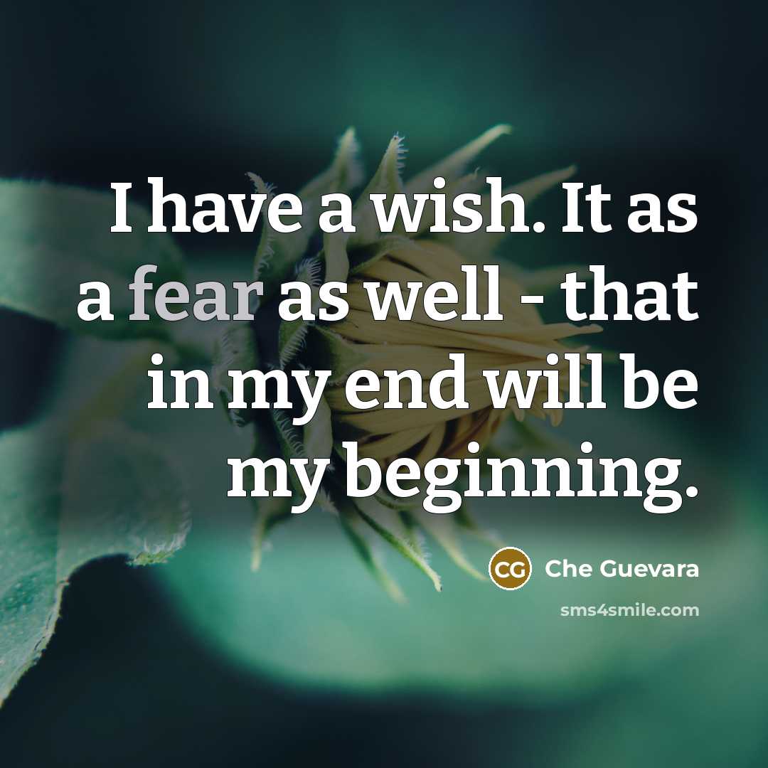 “I have a wish. It as a fear as well…” quote by Che Guevara
