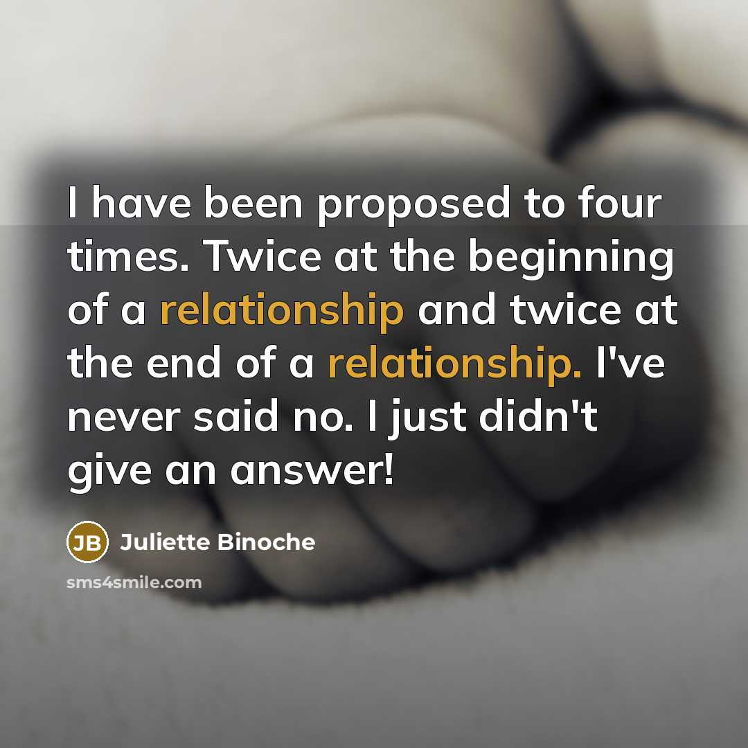 “I have been proposed to four times. Twice at the…” quote by Juliette Binoche