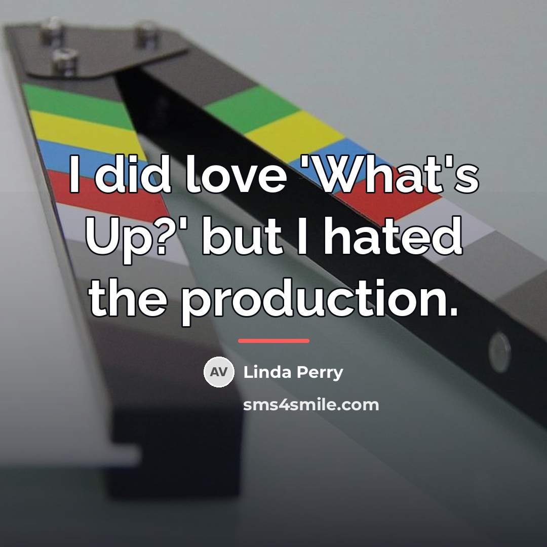 “I did love 'What's Up?' but I hated the production.…” quote by Linda Perry
