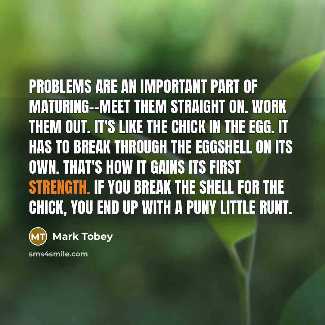 “Problems are an important part of maturing--meet them straight on.…” quote by Mark Tobey