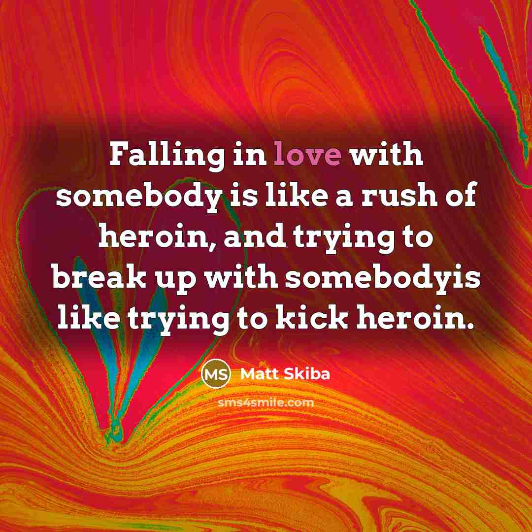 “Falling in love with somebody is like a rush of…” quote by Matt Skiba