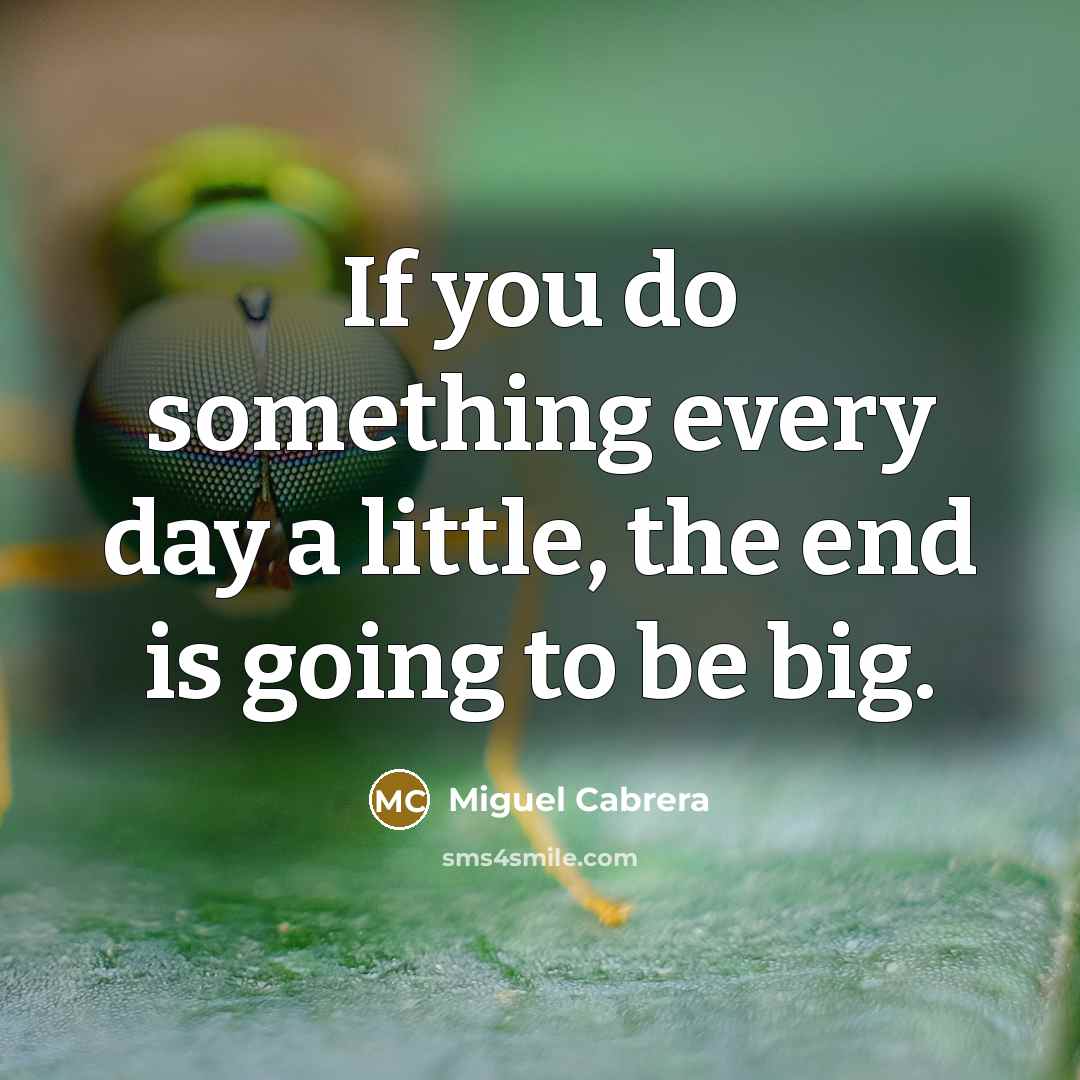 “If you do something every day a little, the end…” quote by Miguel Cabrera