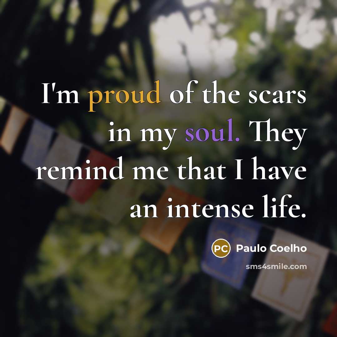 “I'm proud of the scars in my soul. They remind…” quote by Paulo Coelho