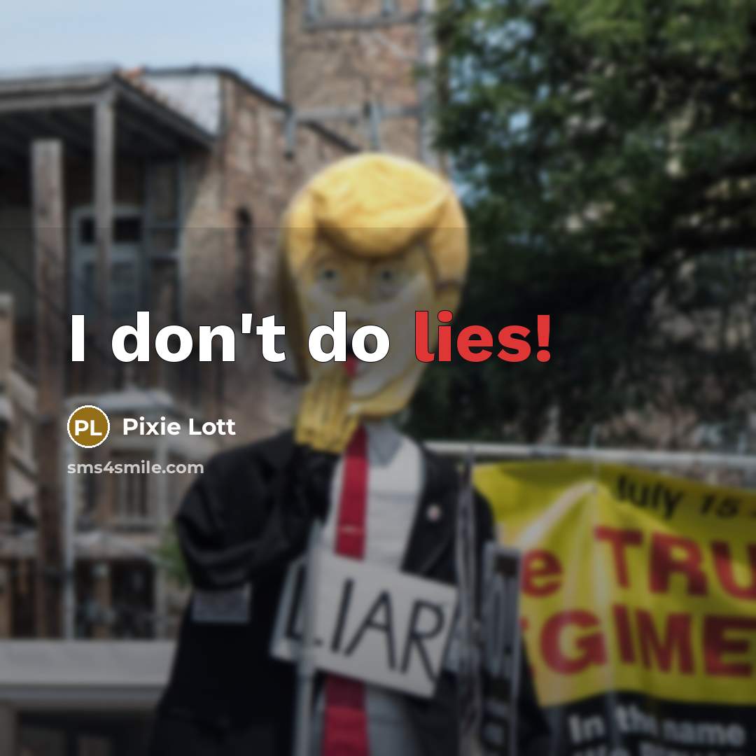 “I don't do lies!” quote by Pixie Lott