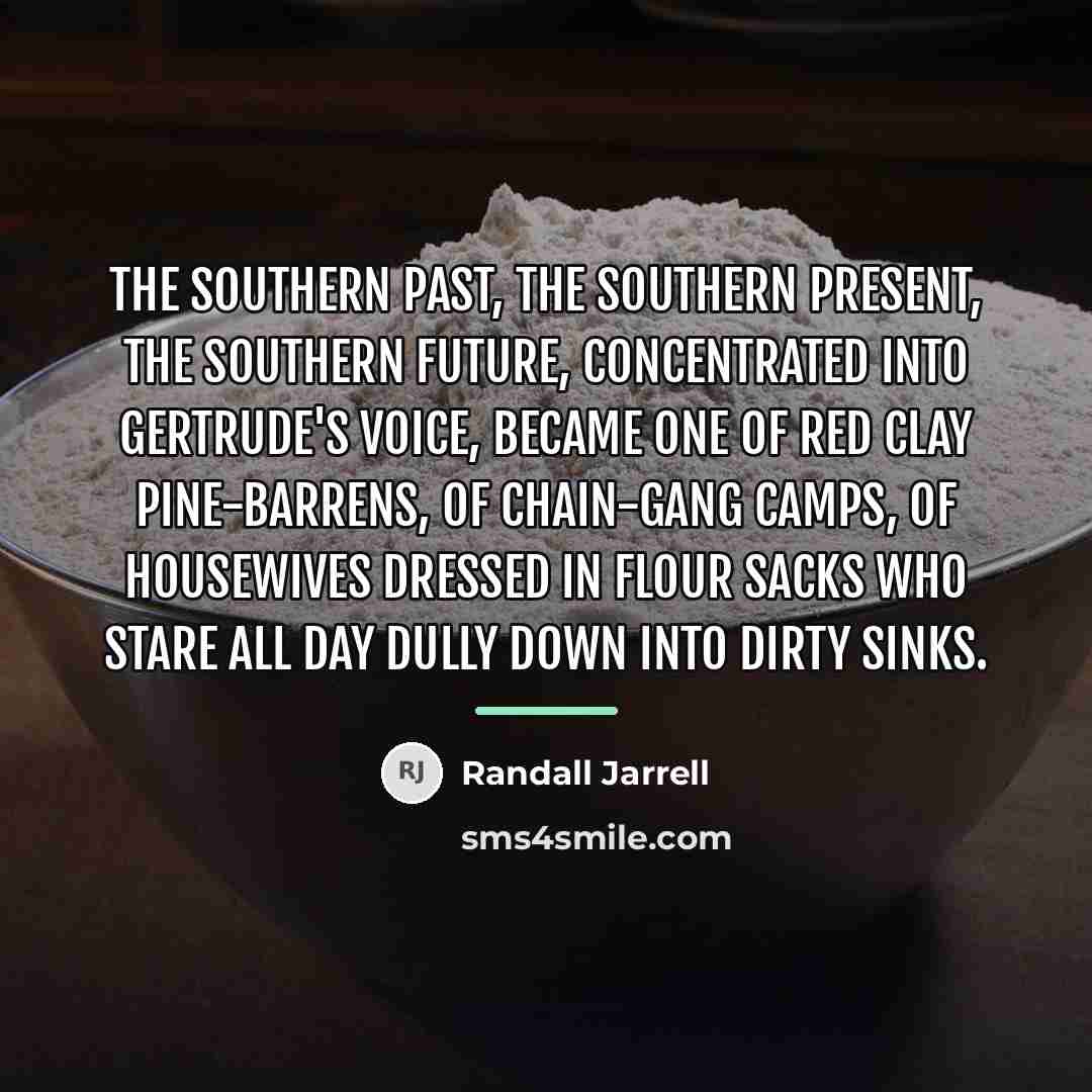 “The Southern past, the Southern present, the Southern future, concentrated…” quote by Randall Jarrell