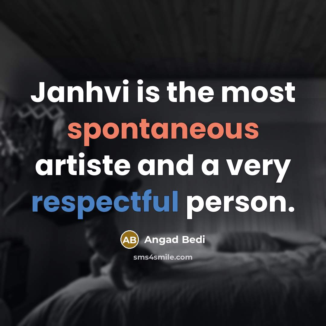 “Janhvi is the most spontaneous artiste and a very respectful…” quote by Angad Bedi