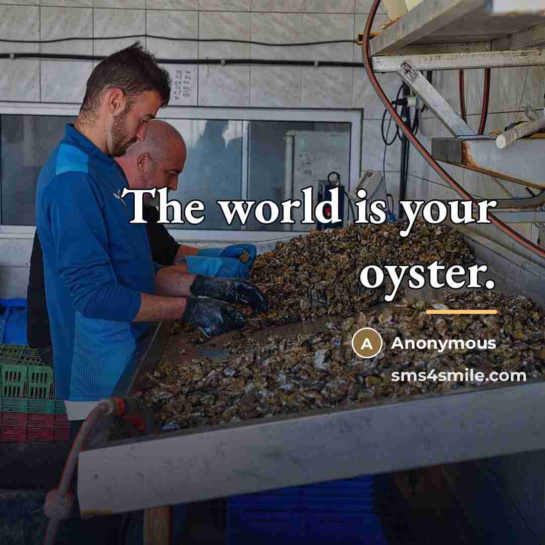 “The world is your oyster.…” quote by Anonymous
