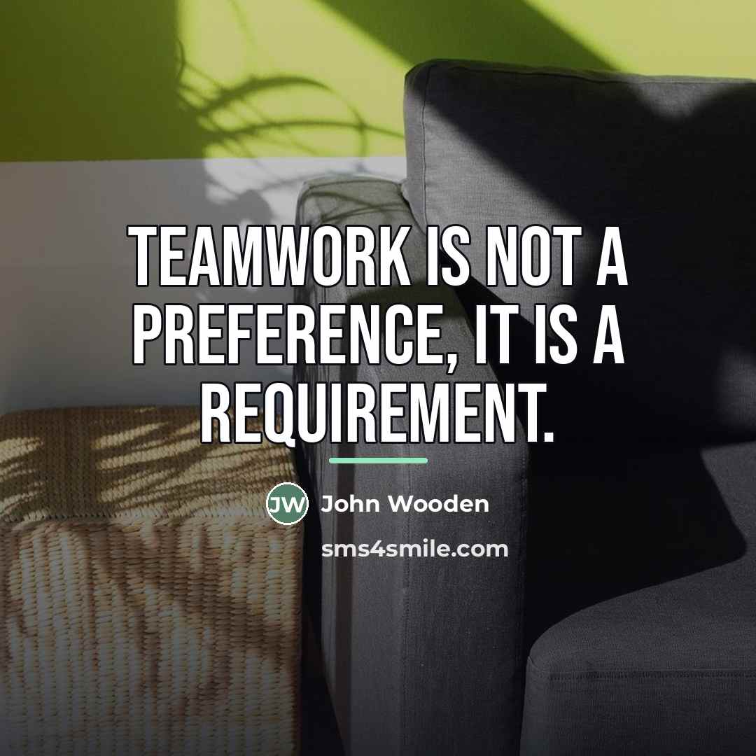 “Teamwork is not a preference, it is a requirement.…” quote by John Wooden