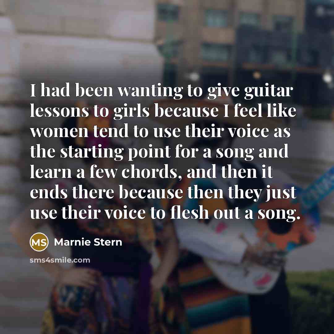 “I had been wanting to give guitar lessons to girls…” quote by Marnie Stern