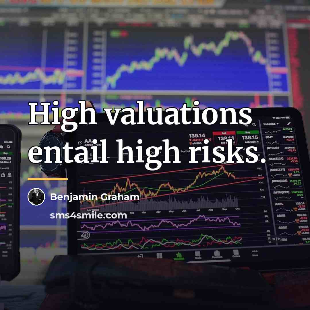 “High valuations entail high risks.…” quote by Benjamin Graham