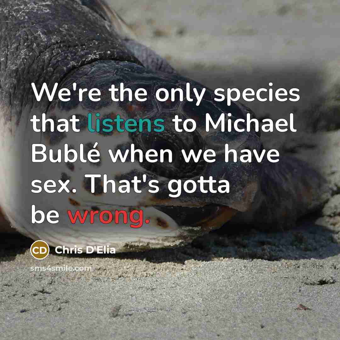 “We're the only species that listens to Michael Bublé when we have sex. That's gotta be wrong.” quote by Chris D'Elia