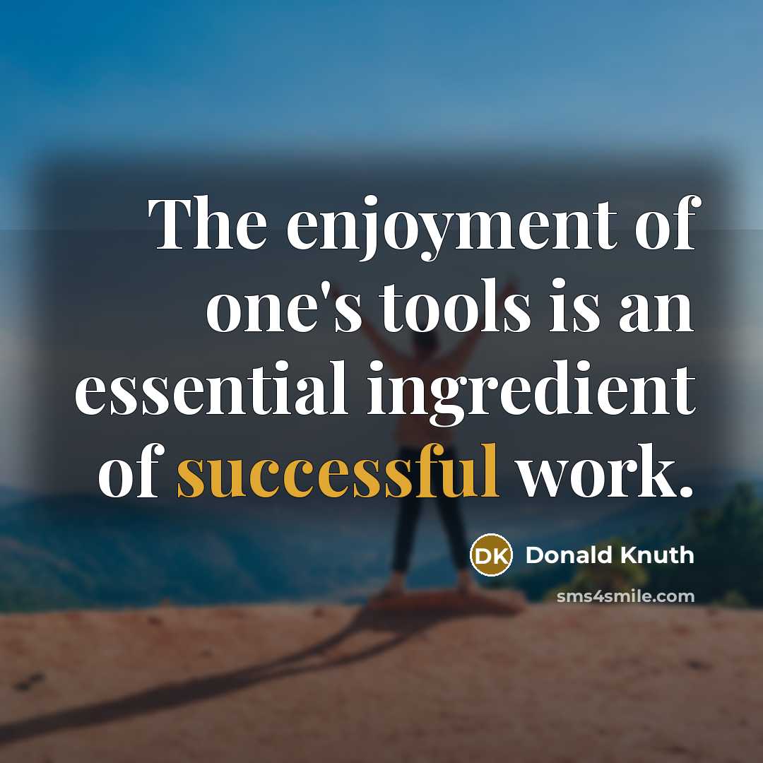 “The enjoyment of one's tools is an essential ingredient of…” quote by Donald Knuth