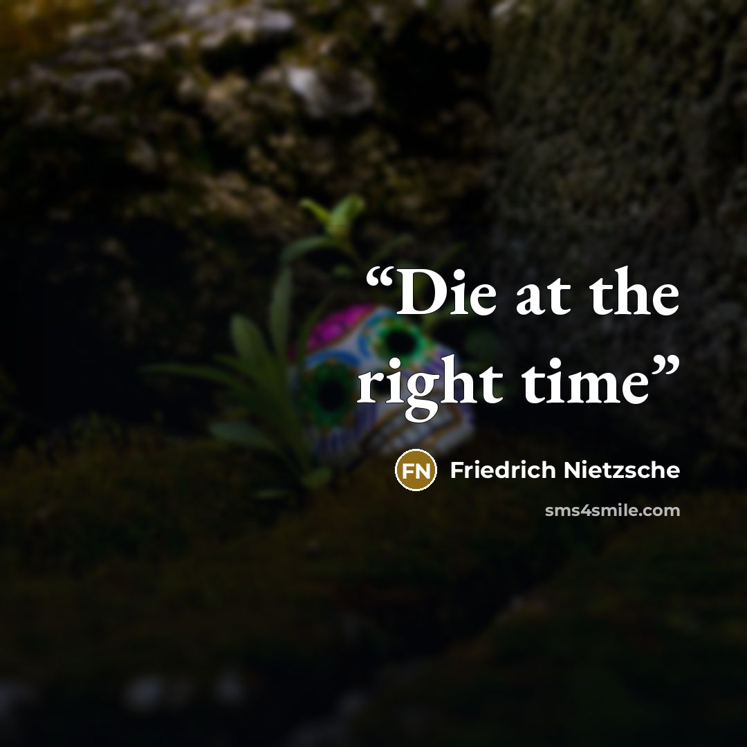 “Die at the right time” quote by Friedrich Nietzsche