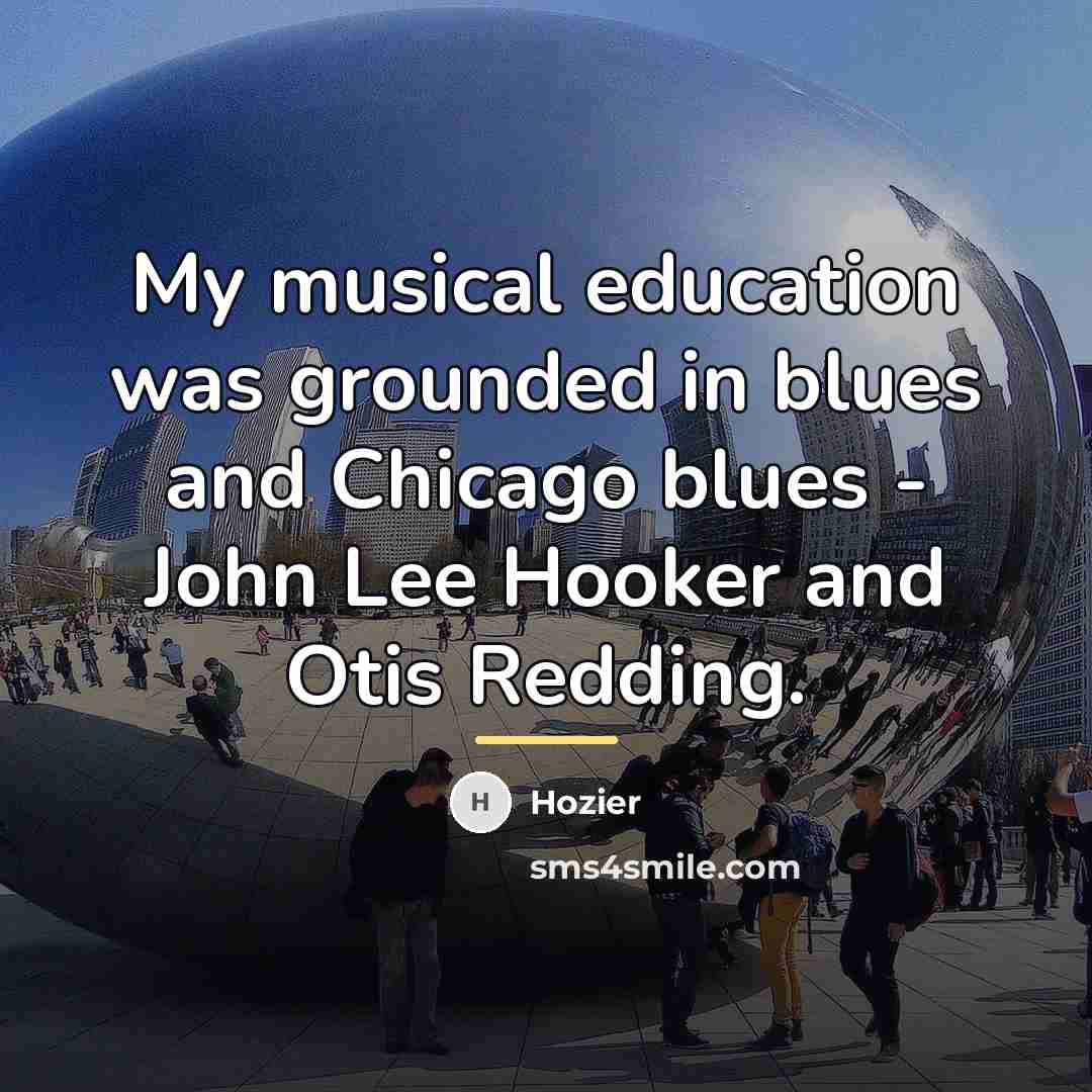 “My musical education was grounded in blues and Chicago blues…” quote by Hozier