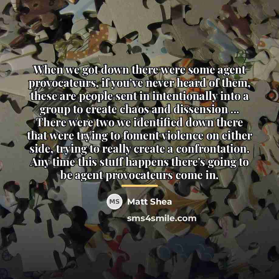“When we got down there were some agent provocateurs, if…” quote by Matt Shea