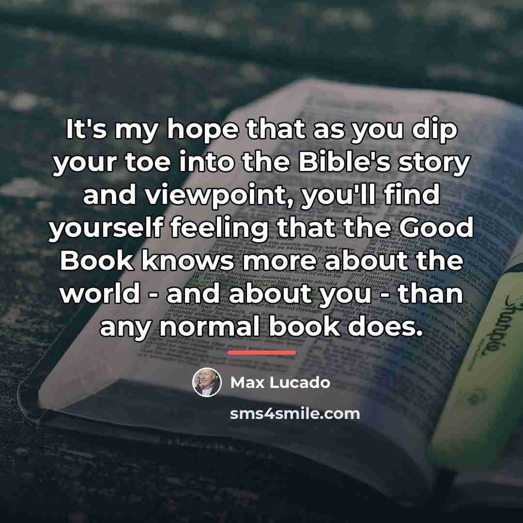 “It's my hope that as you dip your toe into…” quote by Max Lucado