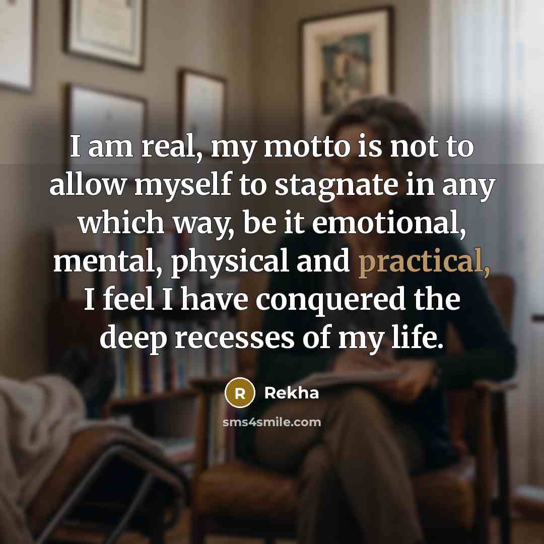“I am real, my motto is not to allow myself…” quote by Rekha