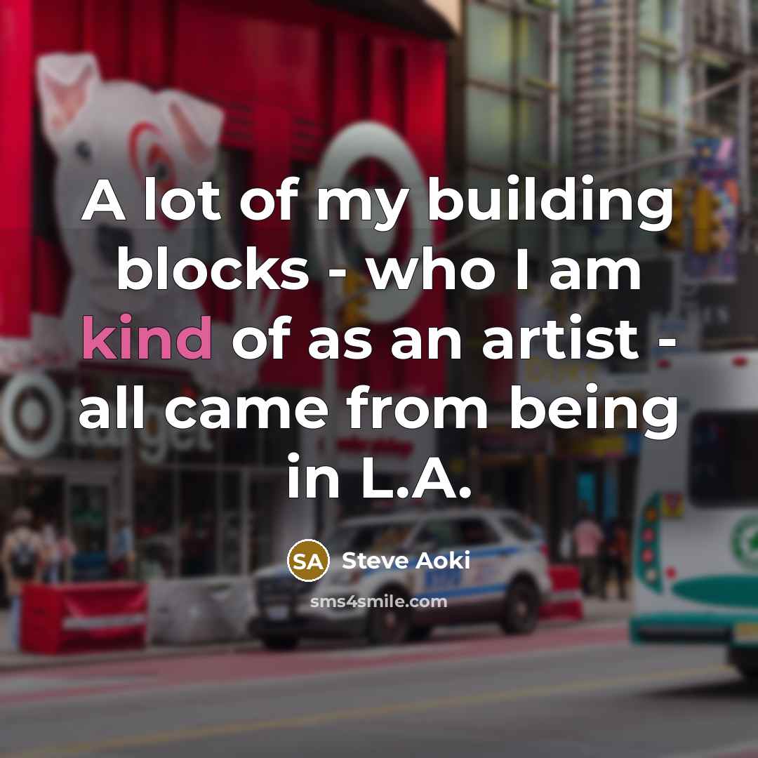 “A lot of my building blocks - who I am…” quote by Steve Aoki