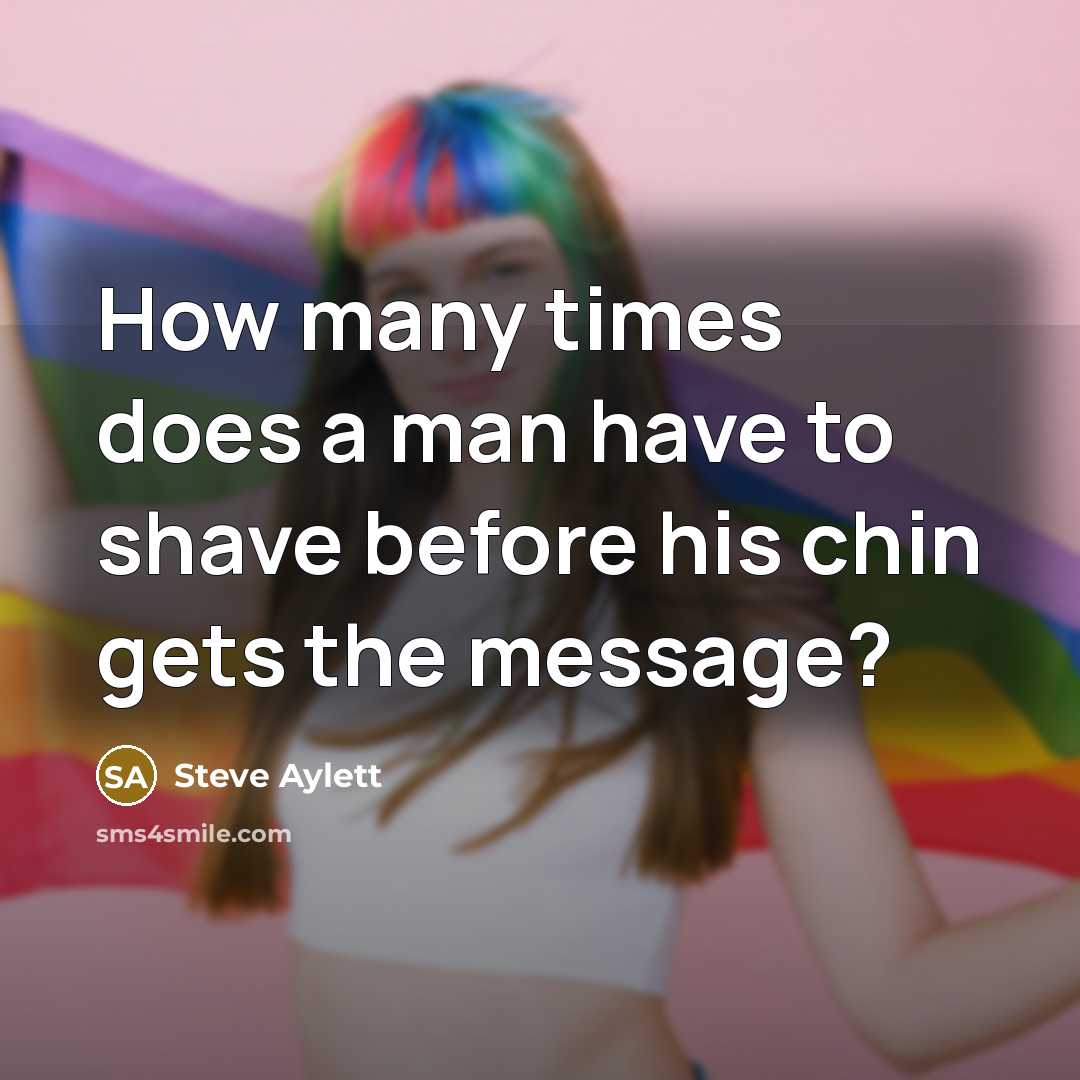 “How many times does a man have to shave before his chin gets the message?” quote by Steve Aylett