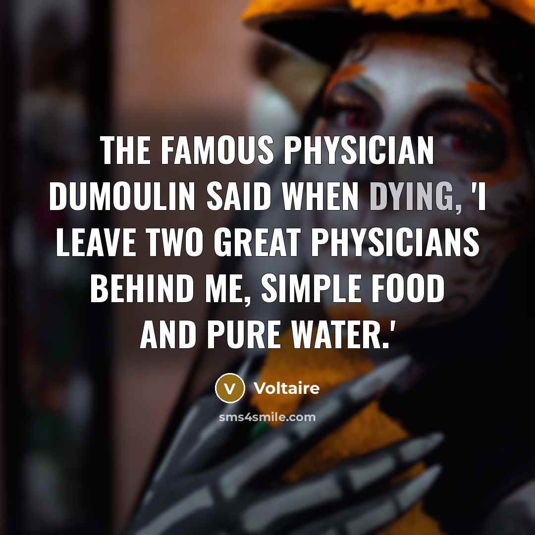 “The famous physician Dumoulin said when dying, 'I leave two…” quote by Voltaire