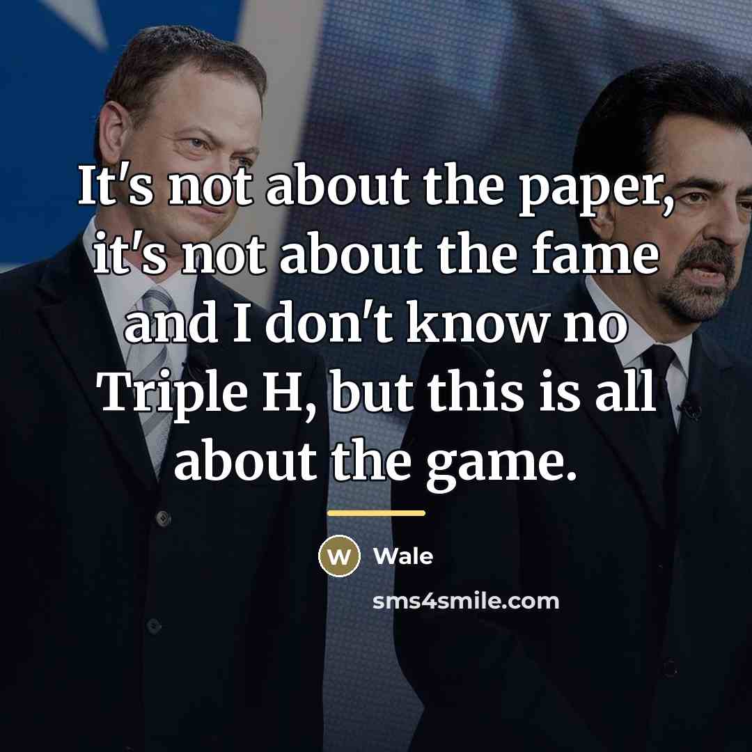 “It's not about the paper, it's not about the fame…” quote by Wale