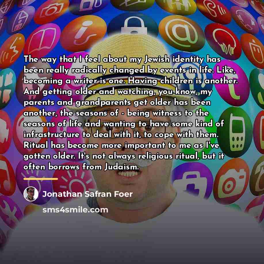 “The way that I feel about my Jewish identity has…” quote by Jonathan Safran Foer