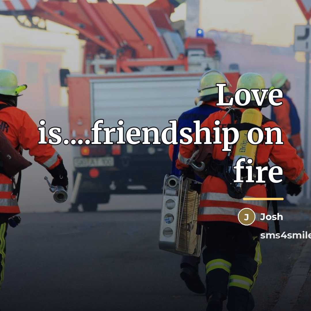 “Love is....friendship on fire…” quote by Josh
