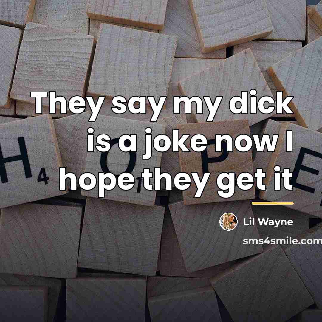 “They say my dick is a joke now I hope…” quote by Lil Wayne