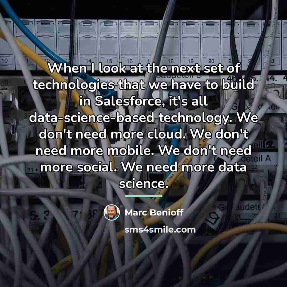 “When I look at the next set of technologies that…” quote by Marc Benioff