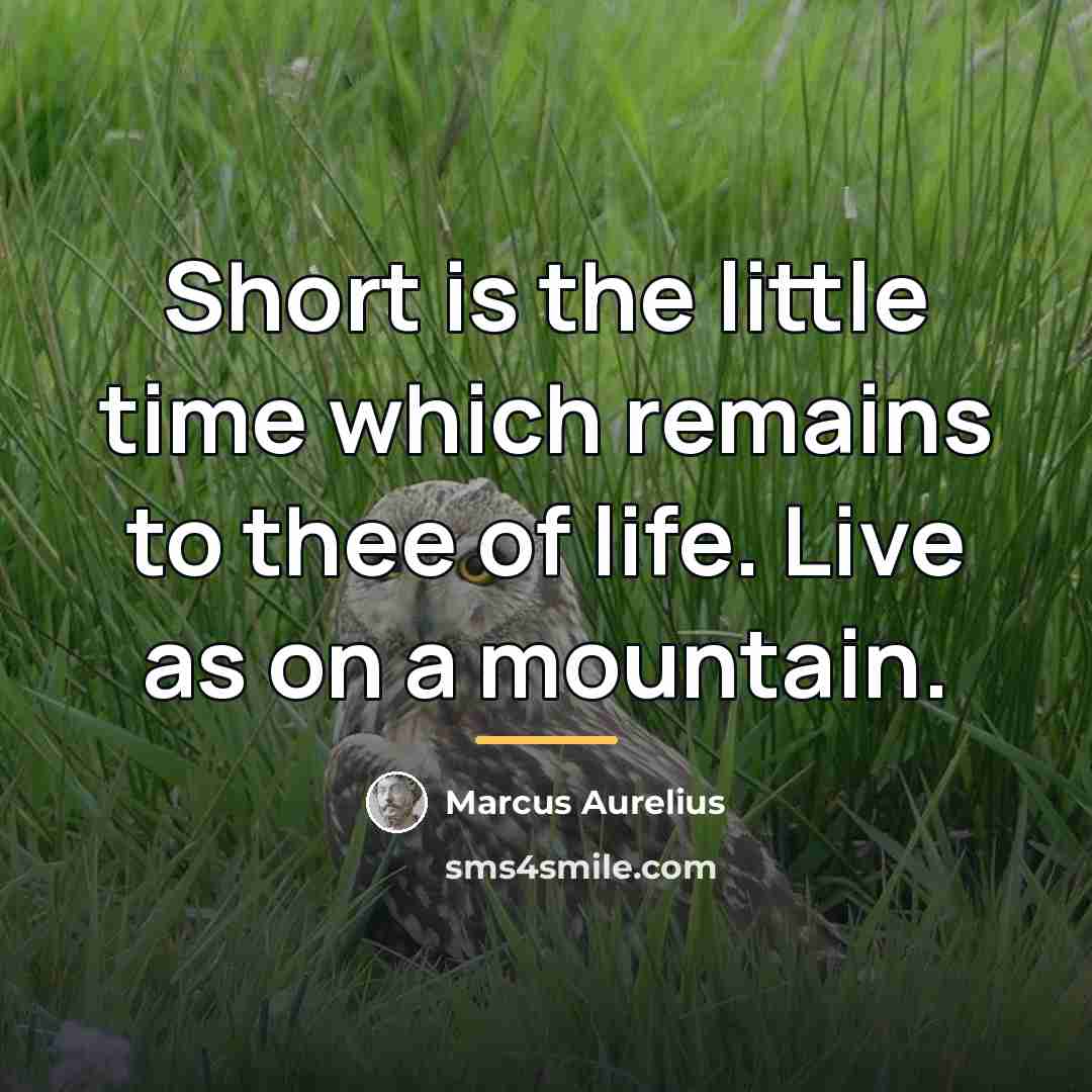 “Short is the little time which remains to thee of…” quote by Marcus Aurelius