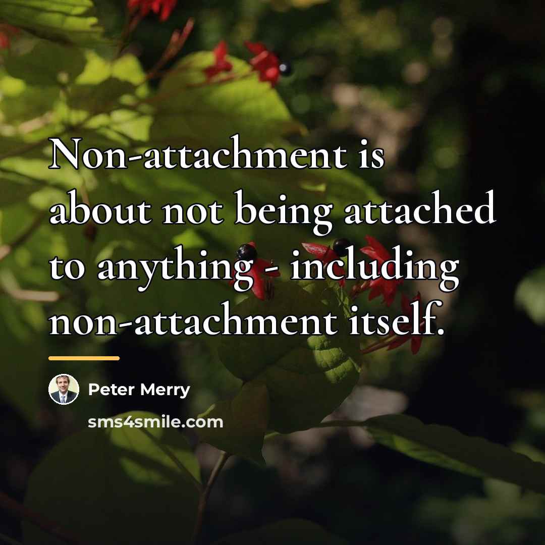 “Non-attachment is about not being attached to anything - including…” quote by Peter Merry