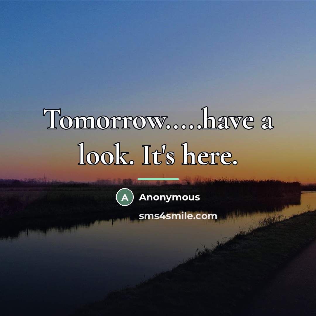 “Tomorrow.....have a look. It's here.…” quote by Anonymous