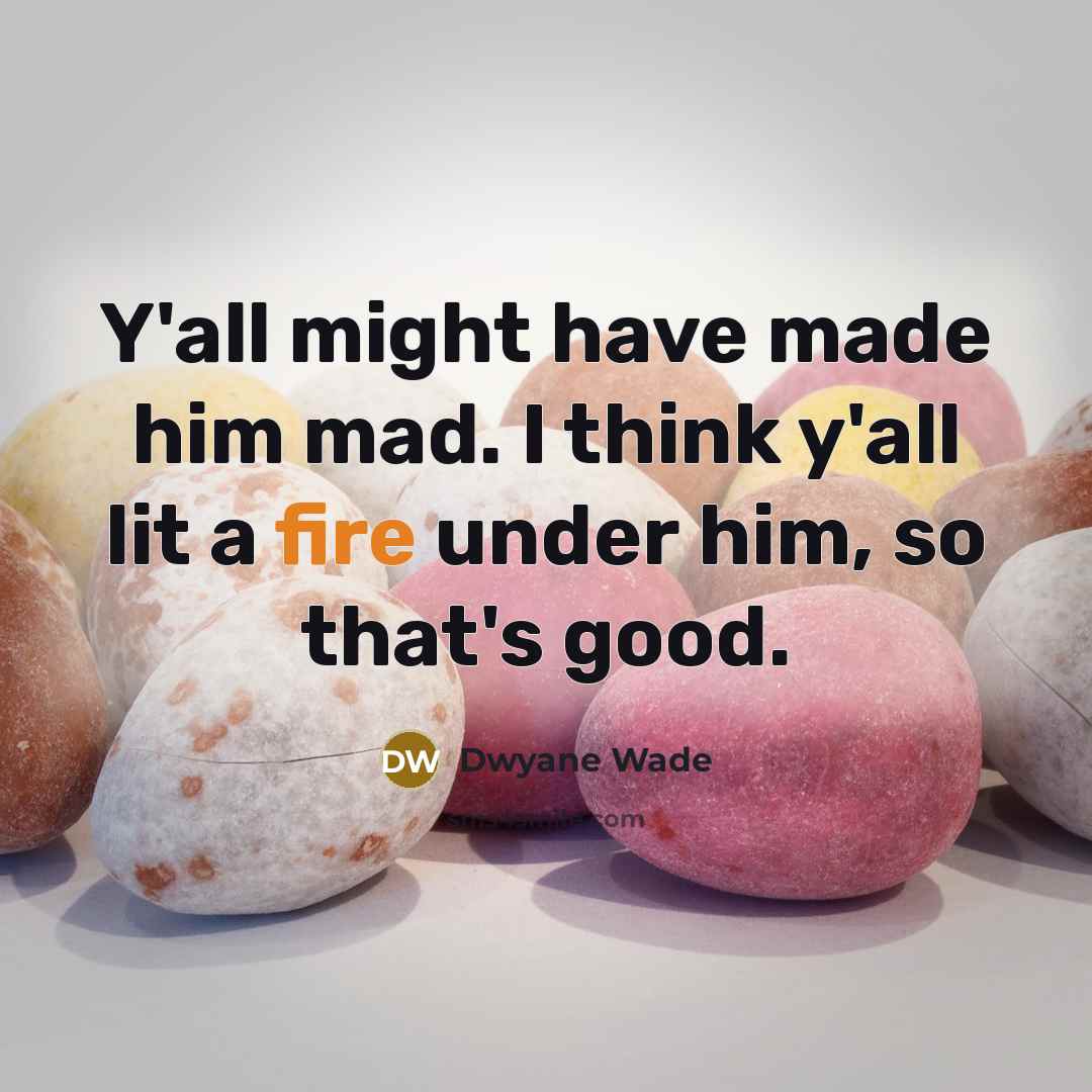 “Y'all might have made him mad. I think y'all lit…” quote by Dwyane Wade