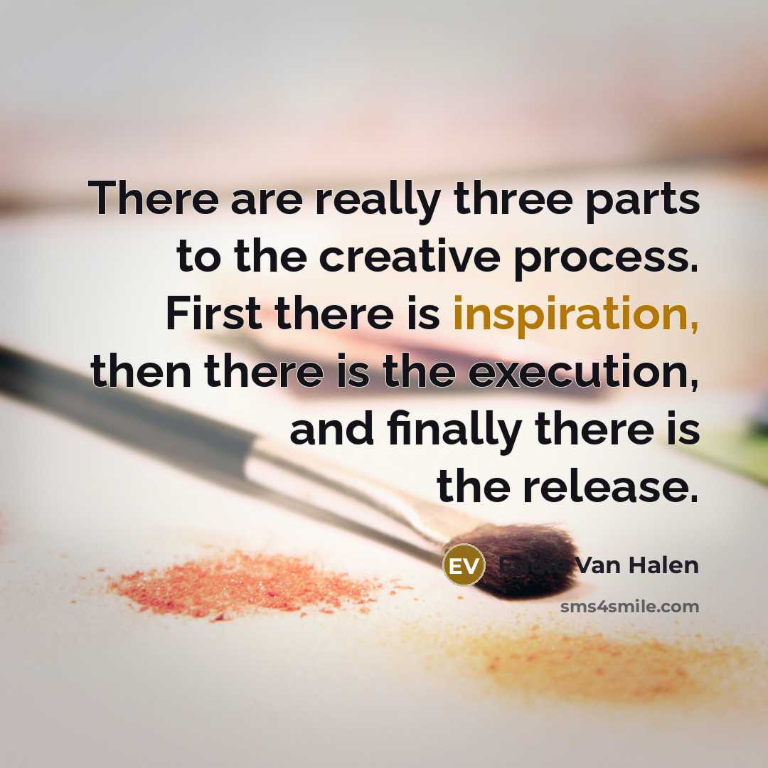 “There are really three parts to the creative process. First…” quote by Eddie Van Halen