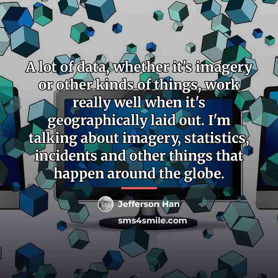 “A lot of data, whether it's imagery or other kinds…” quote by Jefferson Han