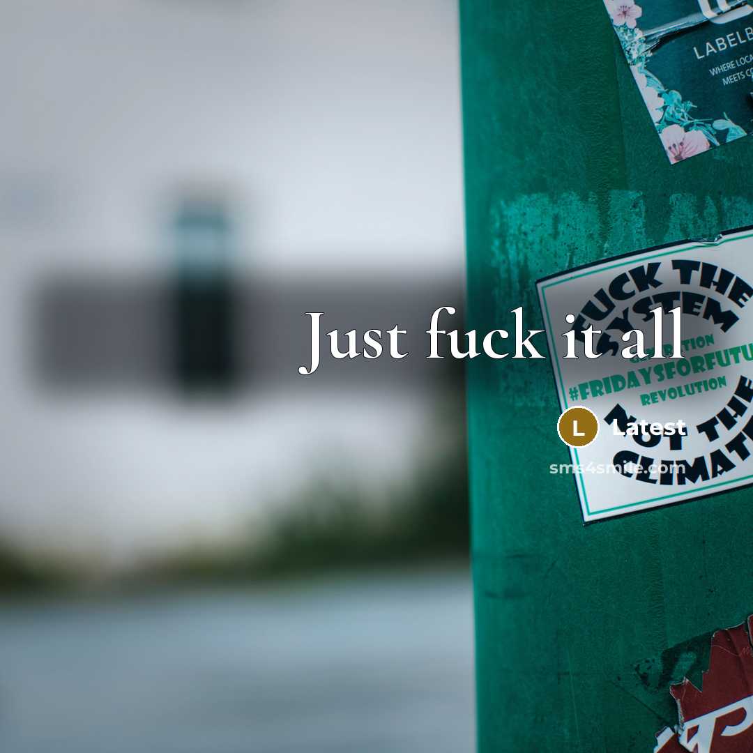 “Just fuck it all” quote by Latest