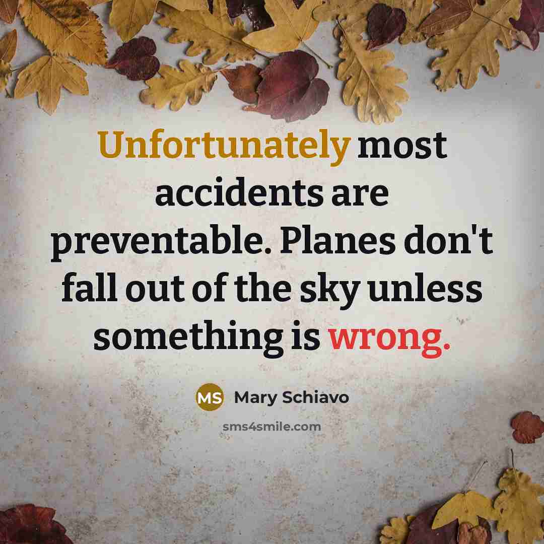 “Unfortunately most accidents are preventable. Planes don't fall out of…” quote by Mary Schiavo
