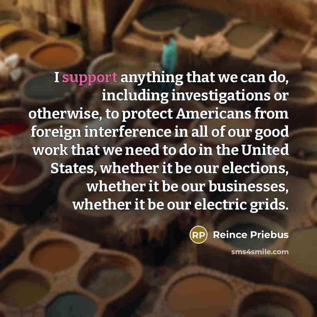 “I support anything that we can do, including investigations or…” quote by Reince Priebus