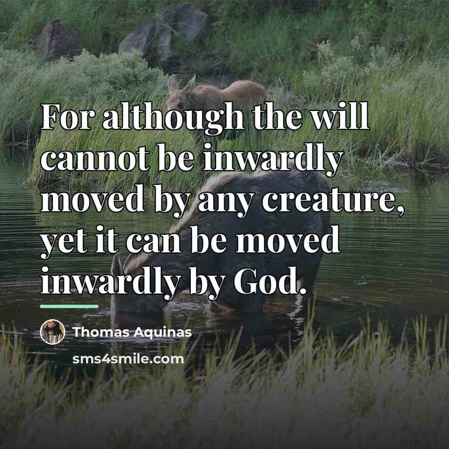 “For although the will cannot be inwardly moved by any…” quote by Thomas Aquinas