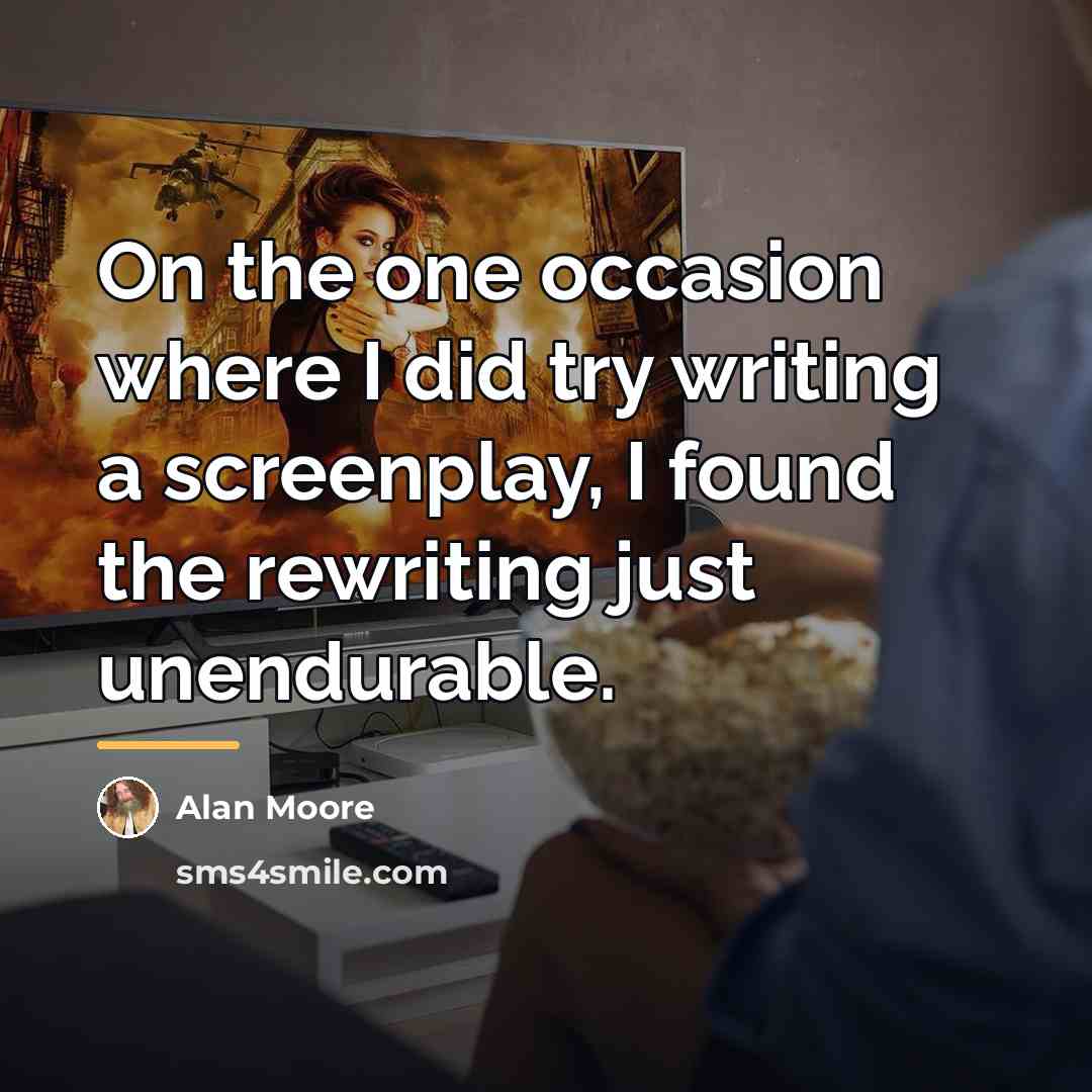 “On the one occasion where I did try writing a…” quote by Alan Moore