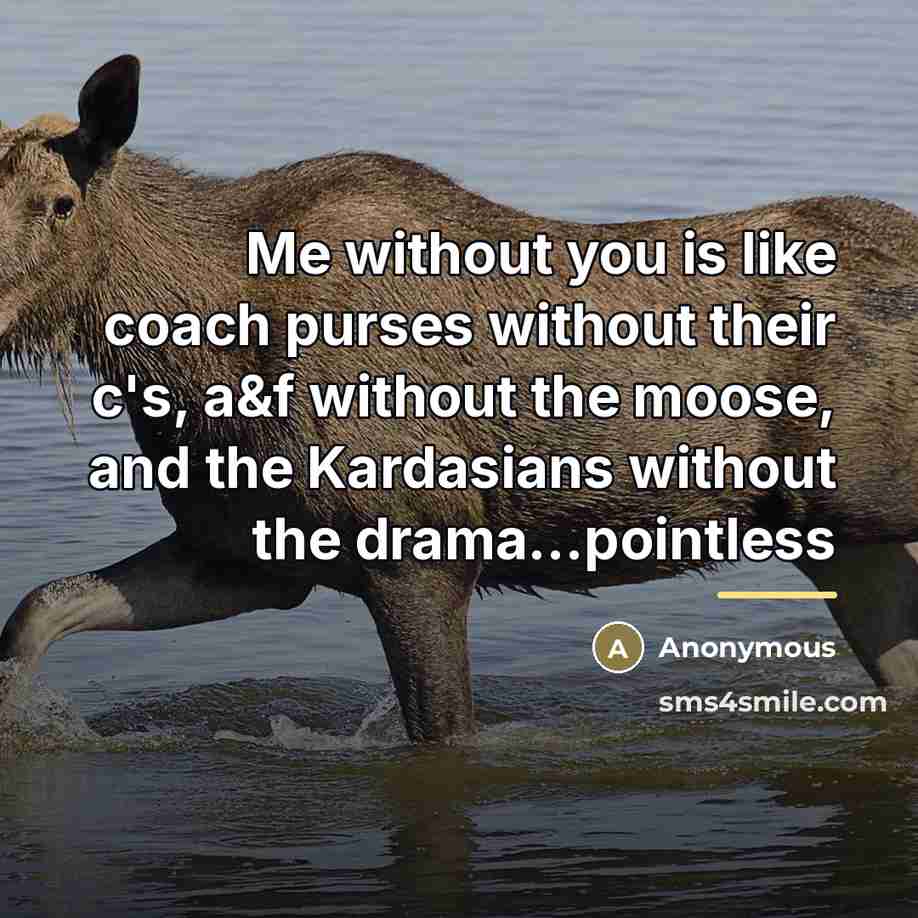 “Me without you is like coach purses without their c's,…” quote by Anonymous