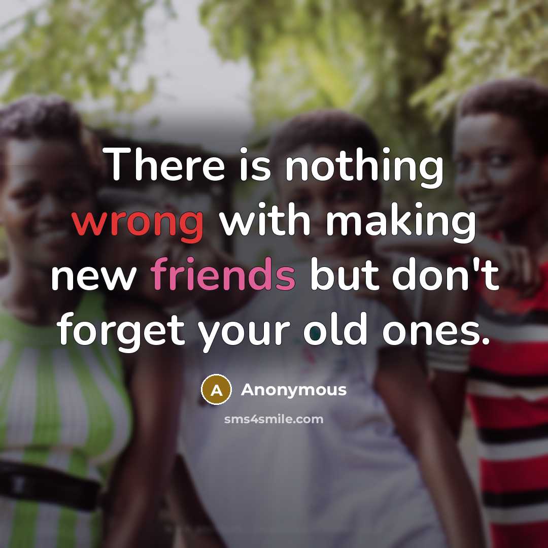 “There is nothing wrong with making new friends but don't forget your old ones.” quote by Anonymous