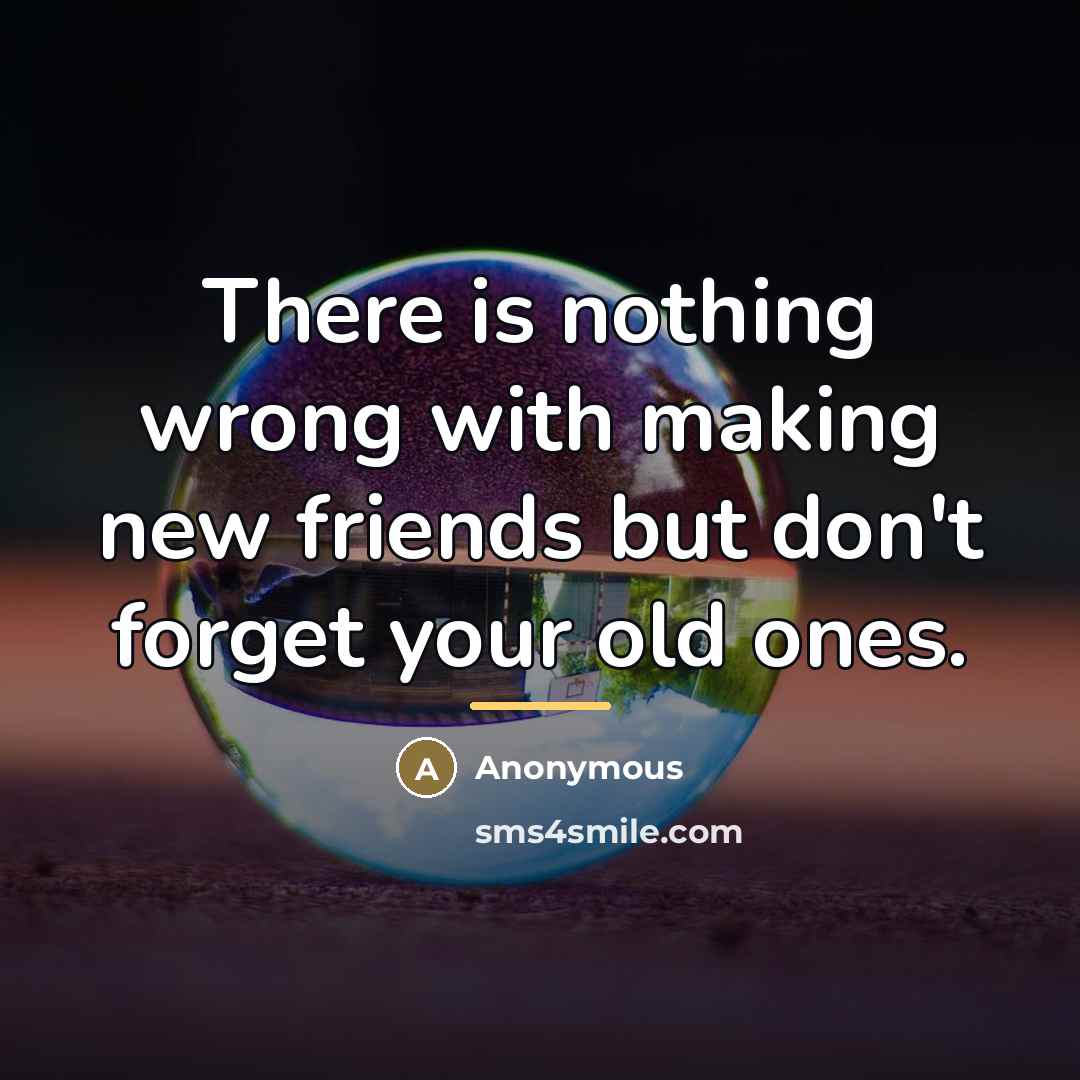 “There is nothing wrong with making new friends but don't…” quote by Anonymous