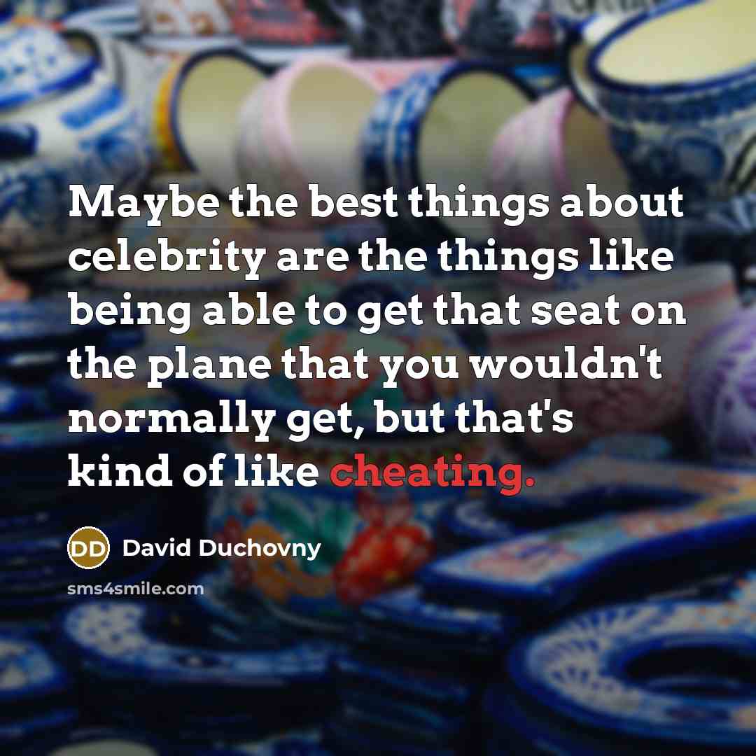 “Maybe the best things about celebrity are the things like…” quote by David Duchovny
