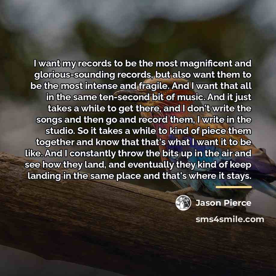 “I want my records to be the most magnificent and…” quote by Jason Pierce