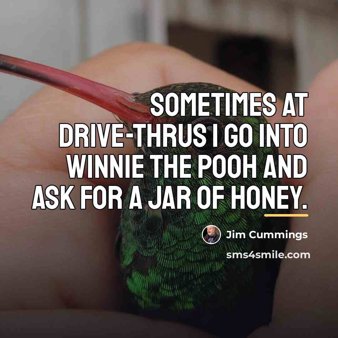 “Sometimes at drive-thrus I go into Winnie the Pooh and…” quote by Jim Cummings