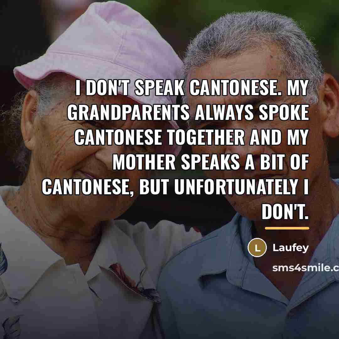 “I don't speak Cantonese. My grandparents always spoke Cantonese together…” quote by Laufey