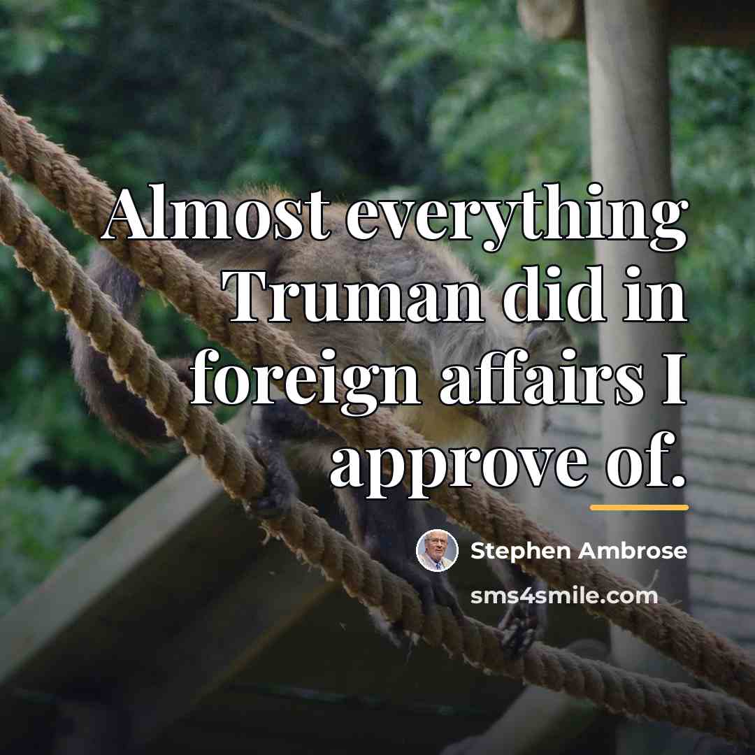“Almost everything Truman did in foreign affairs I approve of.…” quote by Stephen Ambrose